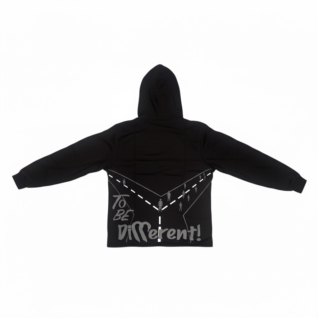 Oversized Blkswn Graphic 3D Puff Print Cropped Hoodie