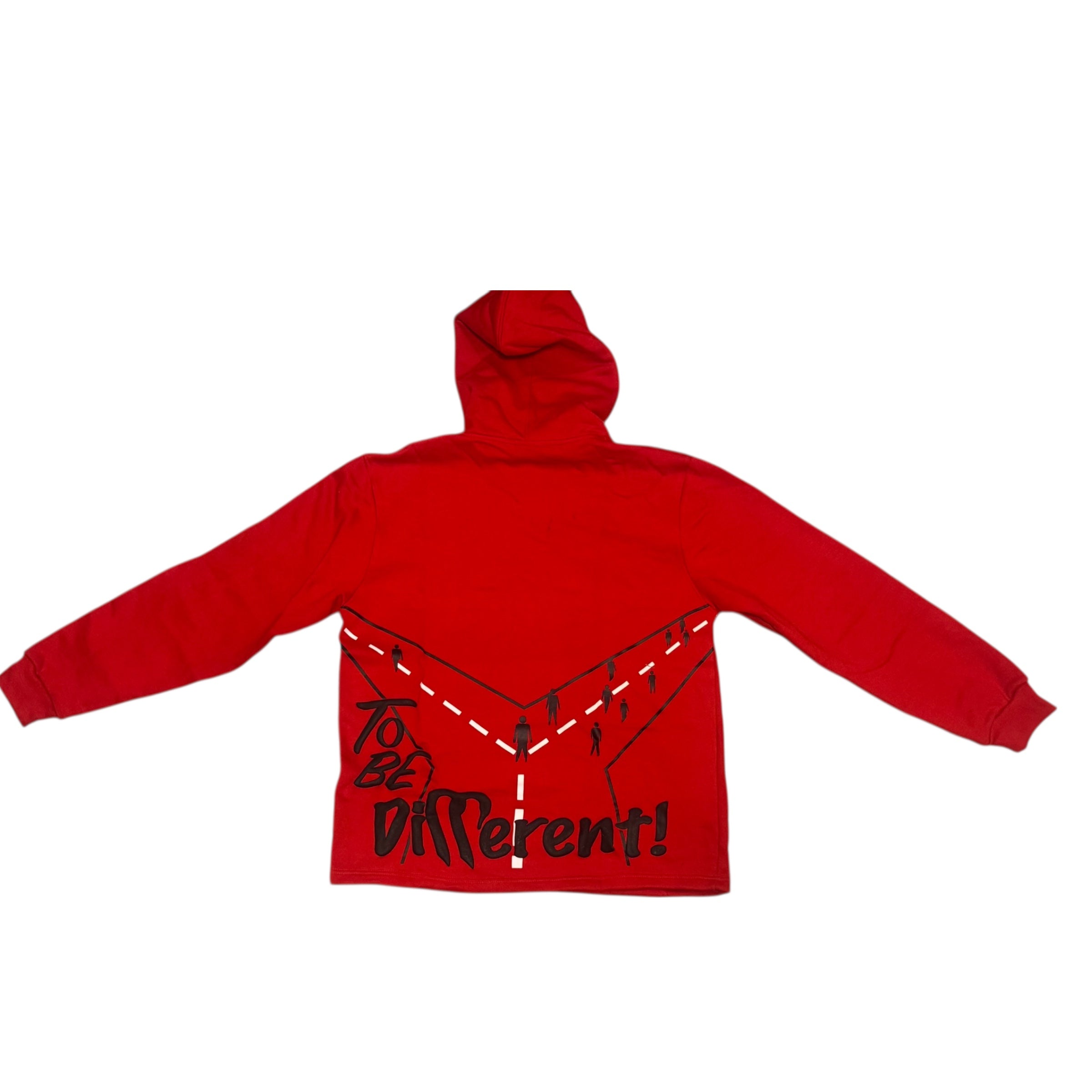 Oversized Blkswn Graphic 3D Puff Print Cropped Hoodie