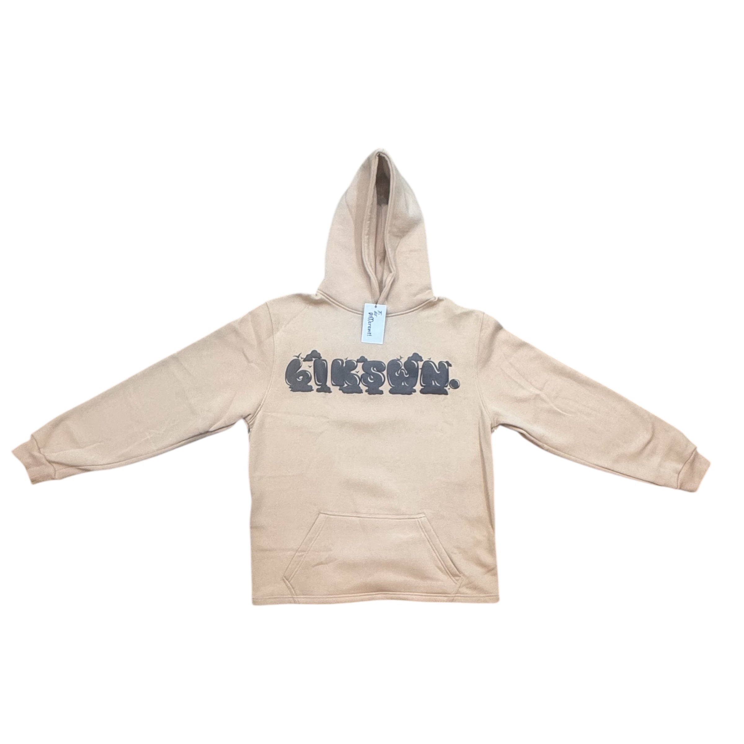 Oversized Blkswn Graphic 3D Puff Print Cropped Hoodie