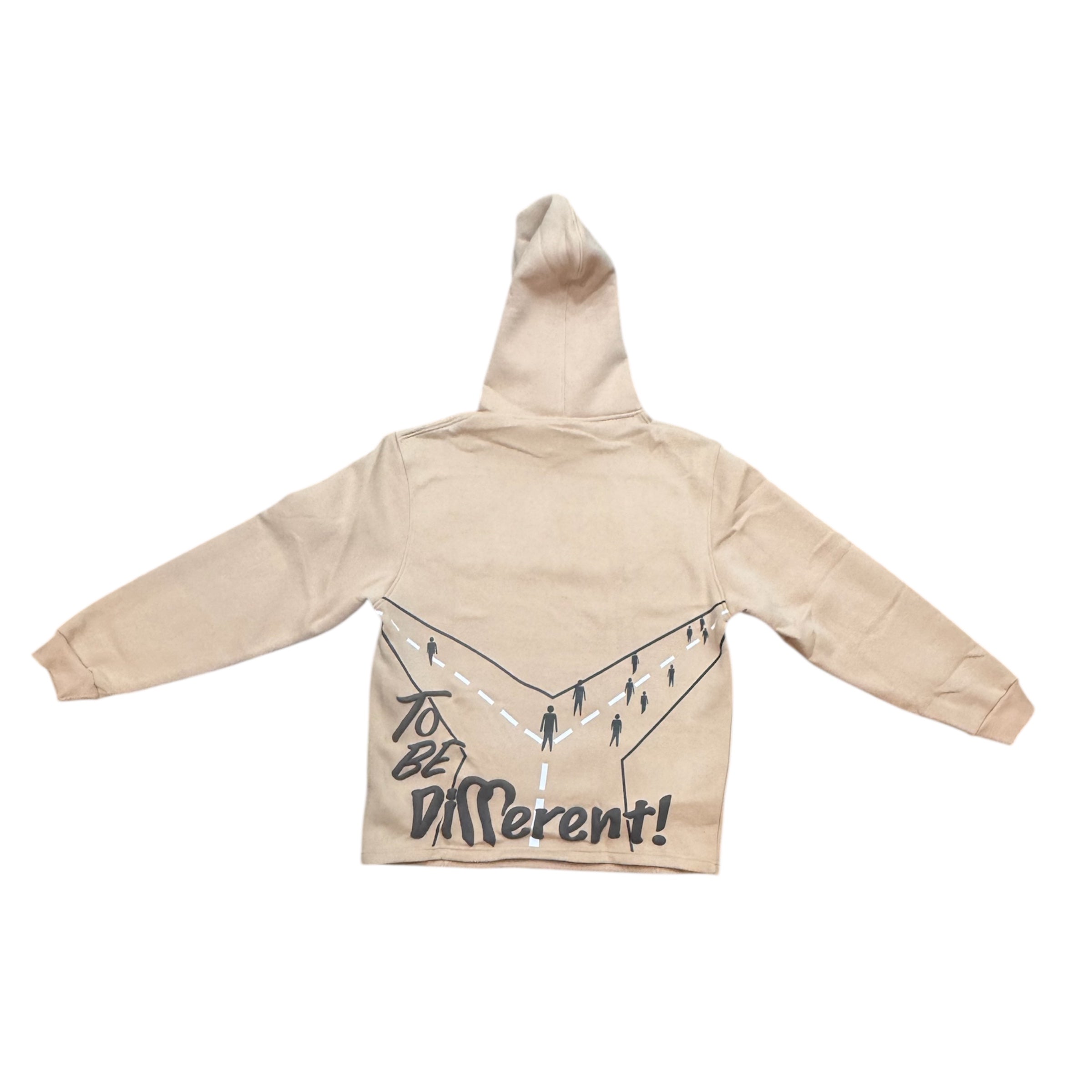 Oversized Blkswn Graphic 3D Puff Print Cropped Hoodie